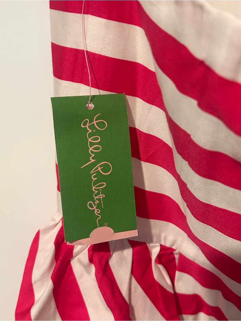 NWT Lilly Pulitzer Maybell Dress Azalea Pink Stripe Sz6 Strapless Peplum Ruffle - Picture 5 of 8